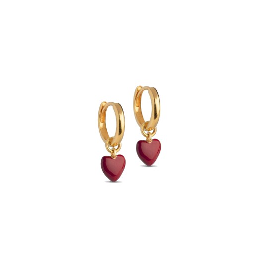 Enamel Copenhagen Amore Hoops Bordeaux Gullfarge Rød 20 mm
