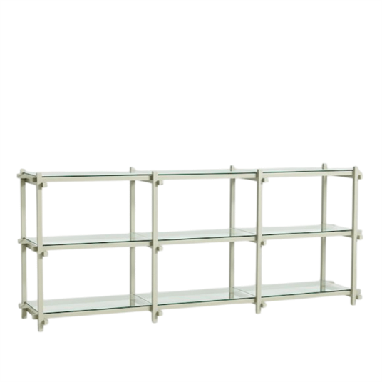 HAY Woody Shelving 2.0 Hylle Lav Smokey Grey/Glass HAY Woody Shelving 2.0 Hylle Lav Smokey Grey/Glass