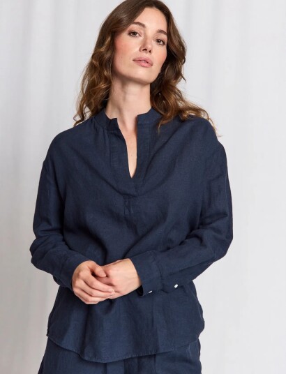 Bruun & Stengade Bs Noemi Regular Fit Shirt   Navy   34