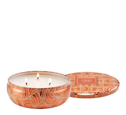 Voluspa Spiced Pumpkin Latte Holiday Collection 3 Wick Tin Candle 340