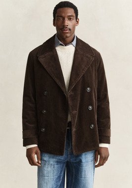 Gant Corduroy Peacoat BLACK BROWN M
