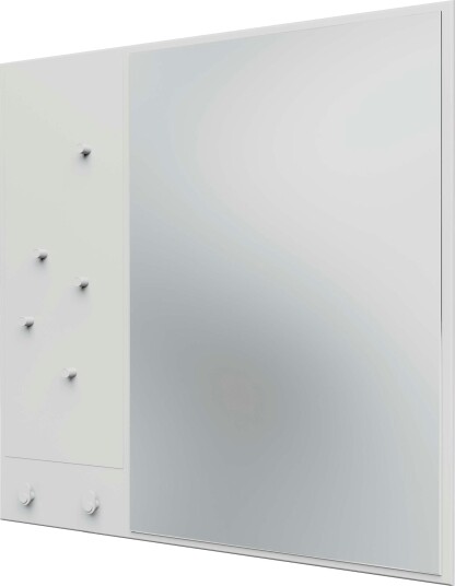 Memo Wall Mirror With Notice Board White
