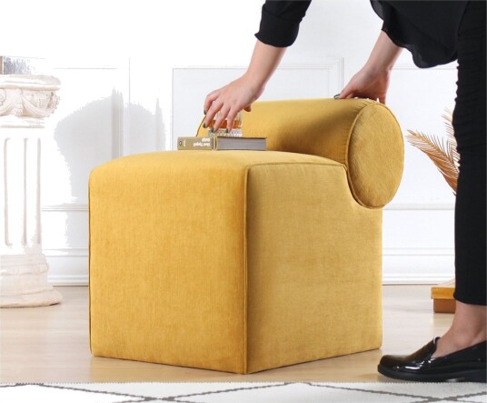 Linburg Sittepuff 45 cm Gul