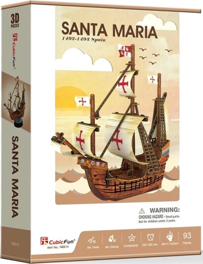 3D-puslespill av Santa Maria-skipet moro for alle aldre