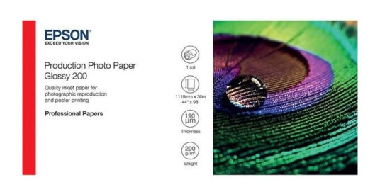 Epson Production - photo paper - glossy - 1 roll(s) - Roll (111.8 cm x 30 m) - 200 g/m²