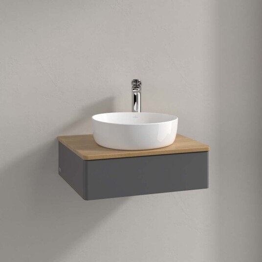 Villeroy & Boch Antao Servantskap med 1 skuff 60x50x19 cm u/lys Antrasitt/Eik