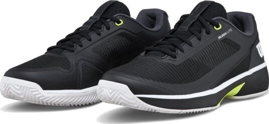 Wilson Rush Lite 5 Clay Tennis og padelsko herre Black/White/Safety Yellow 44 2/3