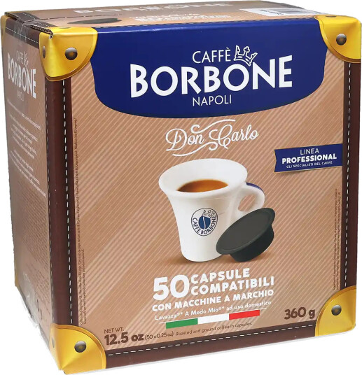 Caffè Borbone | Don Carlo Miscela Nera 50 kapsler til Lavazza A Modo Mio
