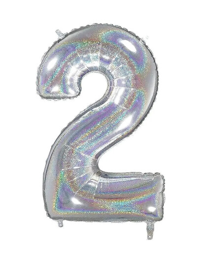 IPK Number Foil 2 Hologram Silver 70 Cm   Silver   0