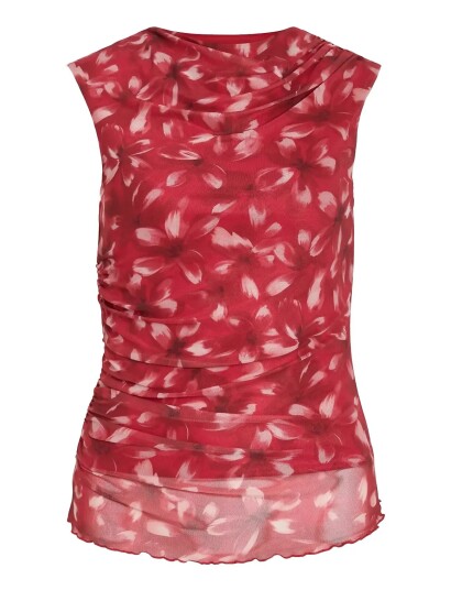 Vila Viingelise S/L Waterfall Top/Dc/Ka Red M Vila Viingelise S/L Waterfall Top/Dc/Ka Red M