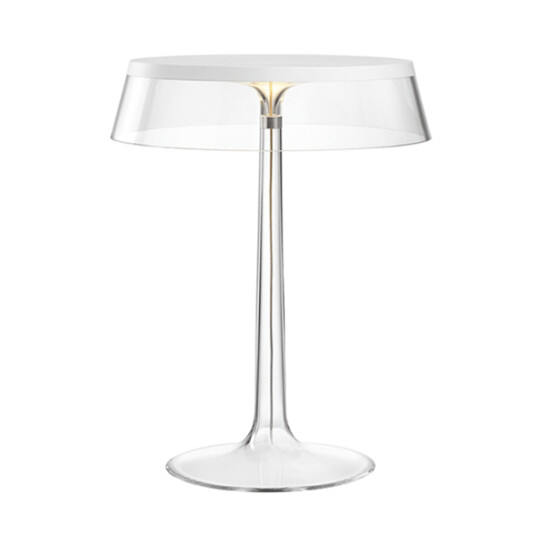 Flos Bon Jour Bordlampe Hvit med Transparent Skjerm Flos Bon Jour Bordlampe Hvit med Transparent Skjerm