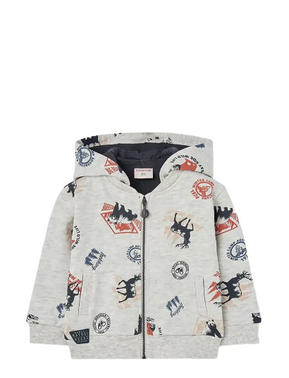 Boboli Fleece Jacket Printed Grey 104 Boboli Fleece Jacket Printed Grey 104