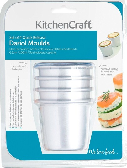 Kitchencraft Aluminiumsformer 4 pack Anodiserte 7.5 cm