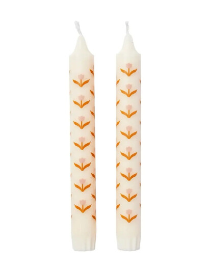 Broste Copenhagen Tulip Taper Candle Cream H19CM Broste Copenhagen Tulip Taper Candle Cream H19CM