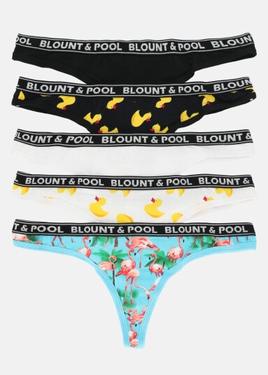 Blount & Pool Tropical String 5-Pack Black Yellow Duck Xs Undertøy Blount & Pool Tropical String 5-Pack Black Yellow Duck Xs Undertøy