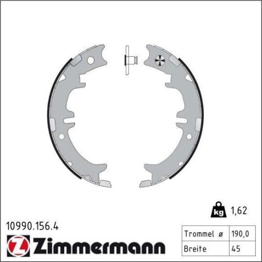 ZIMMERMANN 10990.156.4 Bremseskosett, håndbrems