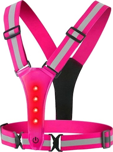 LED Refleksvest Pustende For Menn Kvinner Politi Ridning Rosa