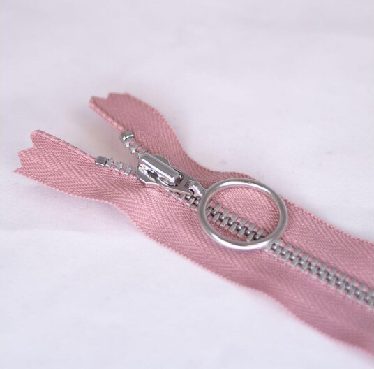 Glidelås med ring 30cm Rosa