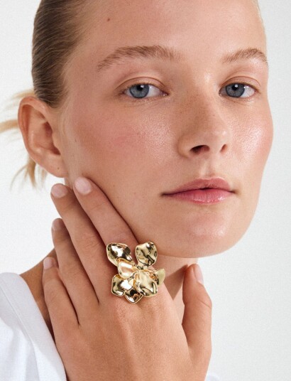 Pilgrim Lunith Ring Gold Plated Gold ONE SIZE Pilgrim Lunith Ring Gold Plated Gold ONE SIZE