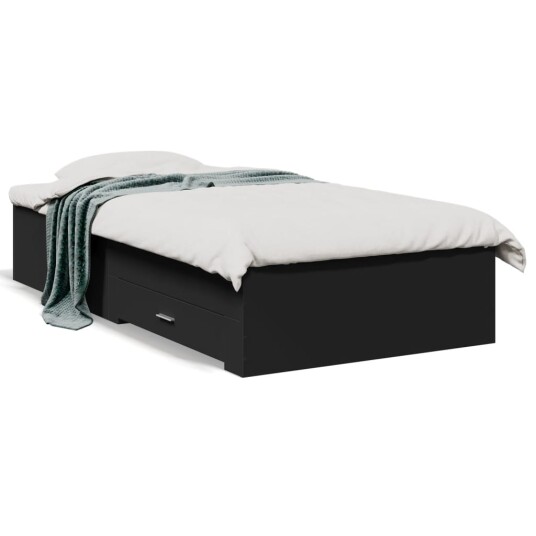 Sengeramme med skuffer svart 75x190 cm konstruert tre 8721102620942