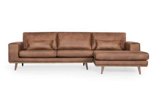 Soffadirekt STOCKHOLM Leather Divansofa Høyre Cogna Soffadirekt STOCKHOLM Leather Divansofa Høyre Cogna