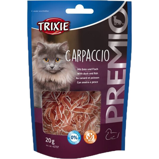 Trixie Premio Carpaccio Snacks med And og Fisk til Katt, 20 g Trixie Premio Carpaccio Snacks med And og Fisk til Katt, 20 g