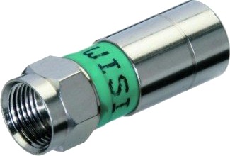 Wisi Koaksialplugg F-Type DV 15 Sølv/Grønn 100 Stk Wisi Koaksialplugg F-Type DV 15 Sølv/Grønn 100 Stk