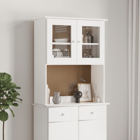 vidaXL Topp til kommode ALTA hvit 77x30x92 cm heltre furu