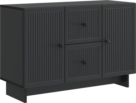 Serviesskap med skuff Svart 89 x 34,5 x 60 cm Konstruert tre Serviesskap med skuff Svart 89 x 34,5 x 60 cm Konstruert tre