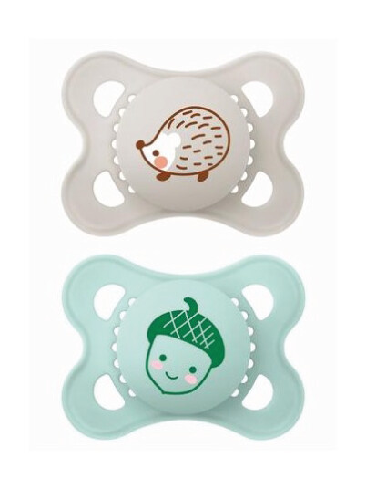 MAM Original Silk Teat narresmokk 0  6 måneder Neutral assorterte mønstre 2 stk.