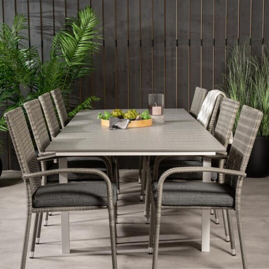 Spisegruppe Venture Home Lova 160/240 med 8 Asta Stoler