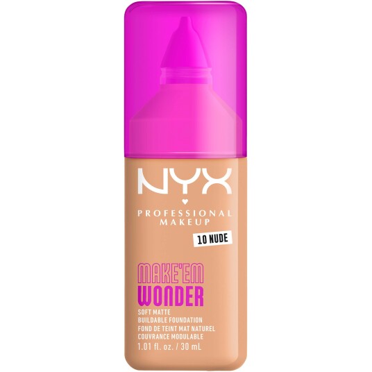 NYX Make Em Wonder Foundation 10 Nude - Påbyggbar Formel for Naturlig Resultat