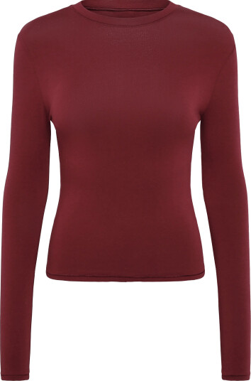 Organic Basics Flex Long Sleeve Tee Burgundy M Organic Basics Flex Long Sleeve Tee Burgundy M