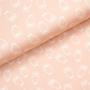 Bomullsjersey Print Stoff 150cm 024 Melk  50cm