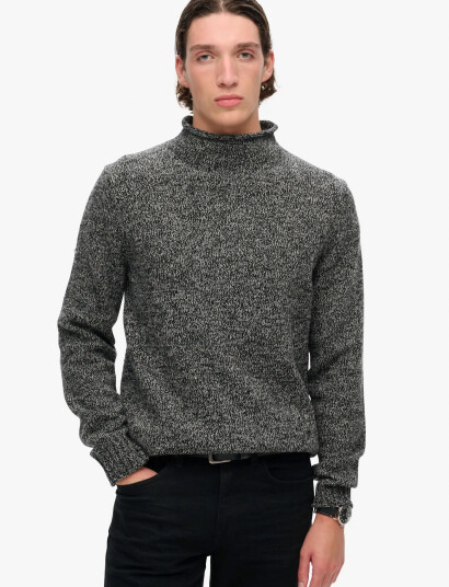 Superdry 90S Roll Neck Jumper - Grey - XXL