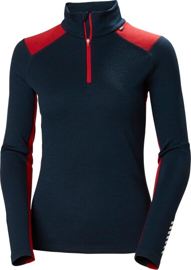Helly Hansen Dame Lifa Merino Mellomvekt 1/2 Glidelås Basislag Marineblå L