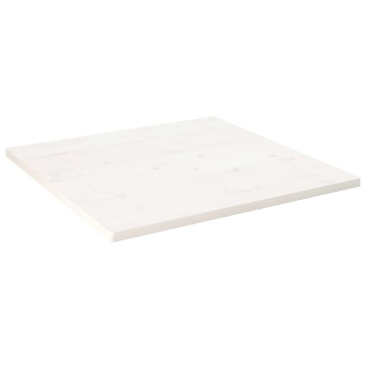  Bordplate hvit 80x80x2,5 cm heltre furu rektangulær 824391