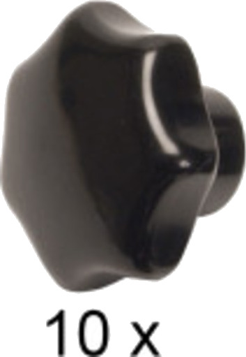 Bakelitt fingermutter M10. Pakke med 10 stk.