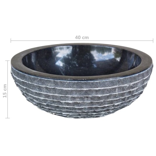 vidaXL Servant marmor 40 cm svart