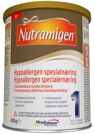 Nutramigen 1 Hypoallergen Spesialnæring Morsmelkerstatning 06 Måneder 400g