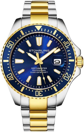 Stührling Original Herreklokke 3950A.5 Aquadiver Blå/Gulltonet Stührling Original Herreklokke 3950A.5 Aquadiver Blå/Gulltonet