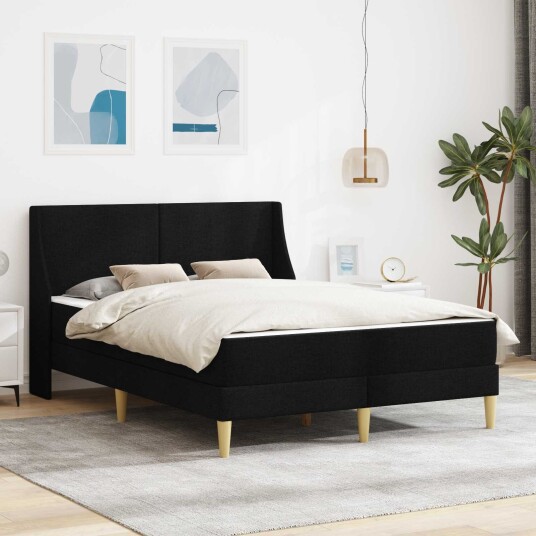 vidaXL Sengeramme med madrass Svart 160 x 200 cm Polyester vidaXL Sengeramme med madrass Svart 160 x 200 cm Polyester