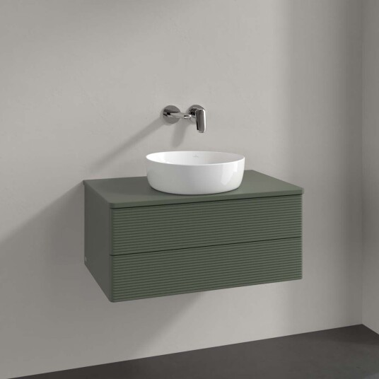 Villeroy & Boch  Antao Servantskap med 2 skuffer 80x50x36 cm m/lys Grønn Matt