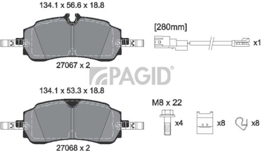 PAGID T4622N Bremseklosser PAGID T4622N Bremseklosser