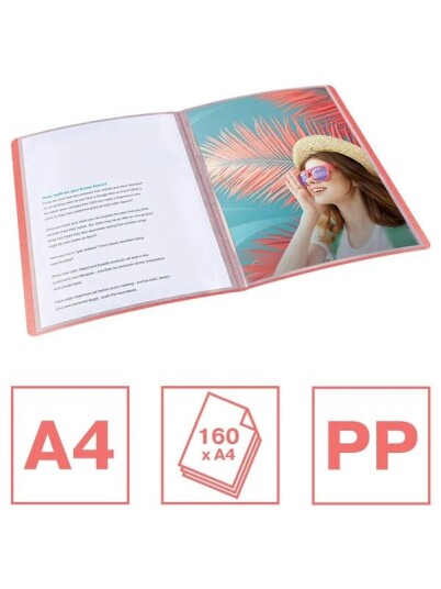 Esselte Colour'Breeze Display Book with 80 pockets Coral