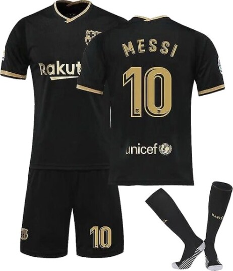 Fotballsett for barn Fotballtrøye T-skjorte sett for trening 21/22 20 21 Barcelona Third Messi 10 20 21 Barcelona Away Messi 10 M