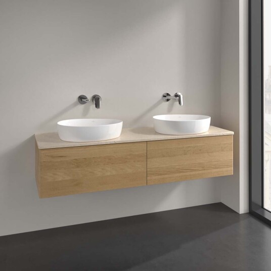 Villeroy & Boch Antao Servantskap med 2 skuffer 160x50x36 cm m/lys Eik/Crème Villeroy & Boch Antao Servantskap med 2 skuffer 160x50x36 cm m/lys Eik/Crème