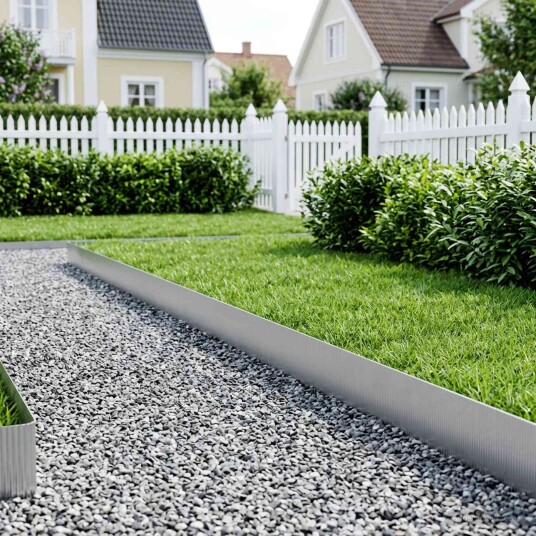 vidaxl Gjerdekant 5 m x 20 cm Galvanisert stål Sølv