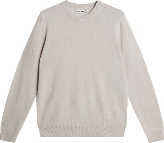 J.Lindeberg Keane Merino Crew Neck Golfgenser herre Moonbeam Melange XX Large