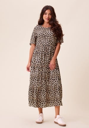 Happy Holly Tris Butterfly Sleeve Dress Leopard 48/50